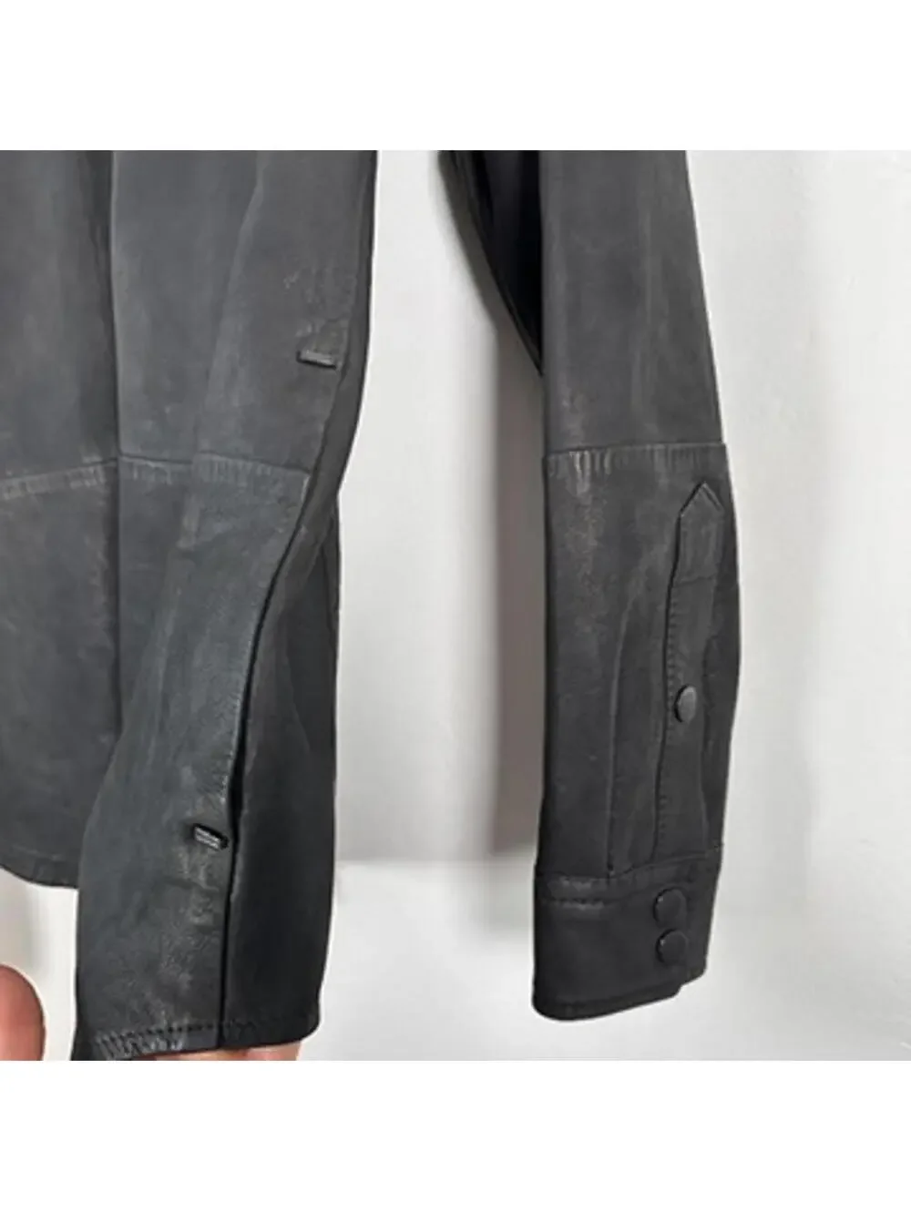 Diesel Black Leather Bomber Jacket XL Streetwear Moto Minimalist‎ Shirt Jacket
